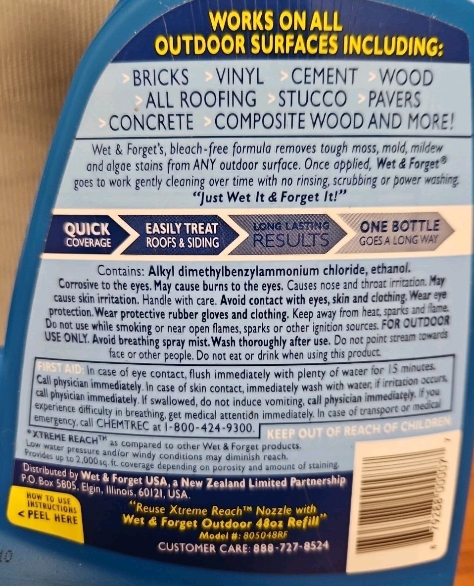 Wet & Forget Outdoor, Mold & Mildew Hose End Stain Remover, 48 oz. Full Bottle