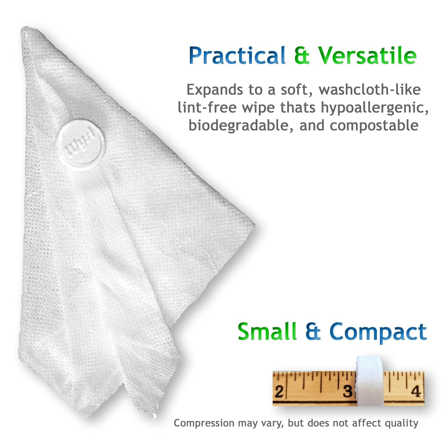 WYSI Multi-Purpose Expandable Wipes Add Water Box of 1000 Compressed Tablets NEW