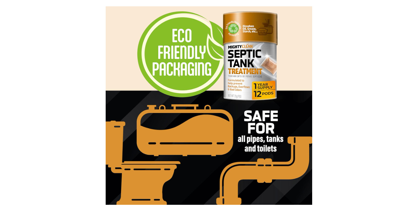 Septic Tank Treatment – 12 Pods, 1 Year Supply – RV Toilet Treatment – Dissolvab