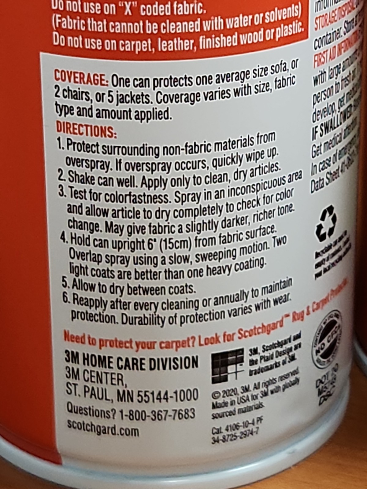 Scotchgard Fabric and Upholstery Protector, 4 Cans – 10 Oz each, Free Shipping