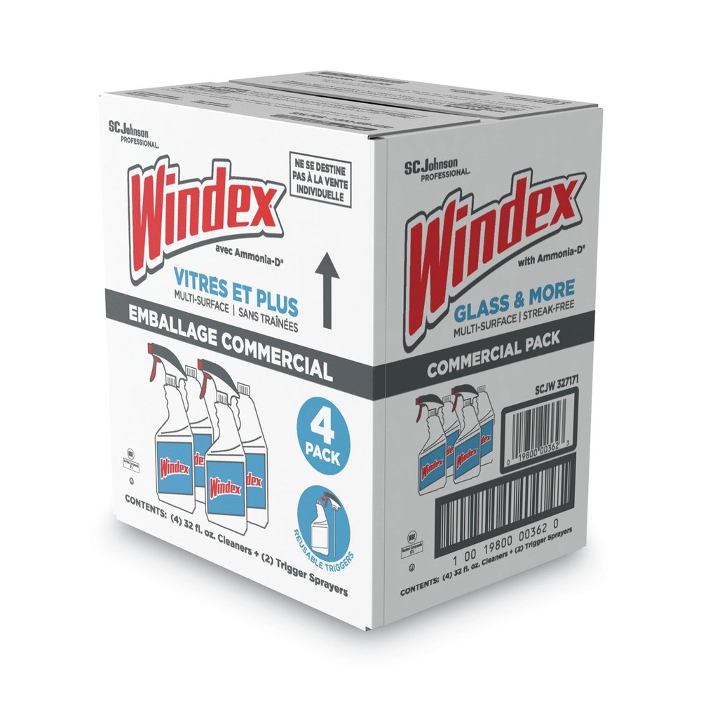 Windex 327171 32 oz Spray Bottle Original Glass Cleaner – Fresh Scent (4/CT) New