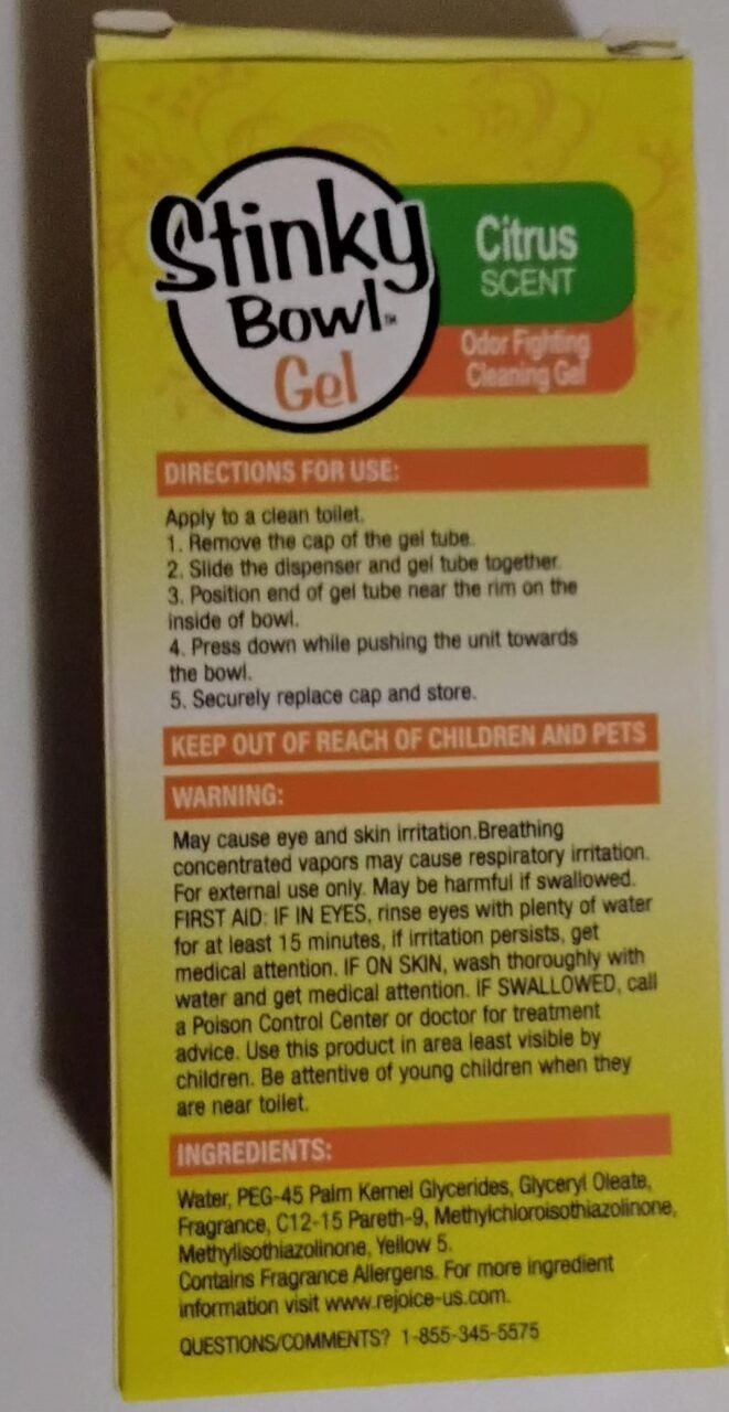 5 Boxes Stinky Bowl Gel Pops, Citrus Scent 1.30oz Each+1 Dispenser, Odor Control
