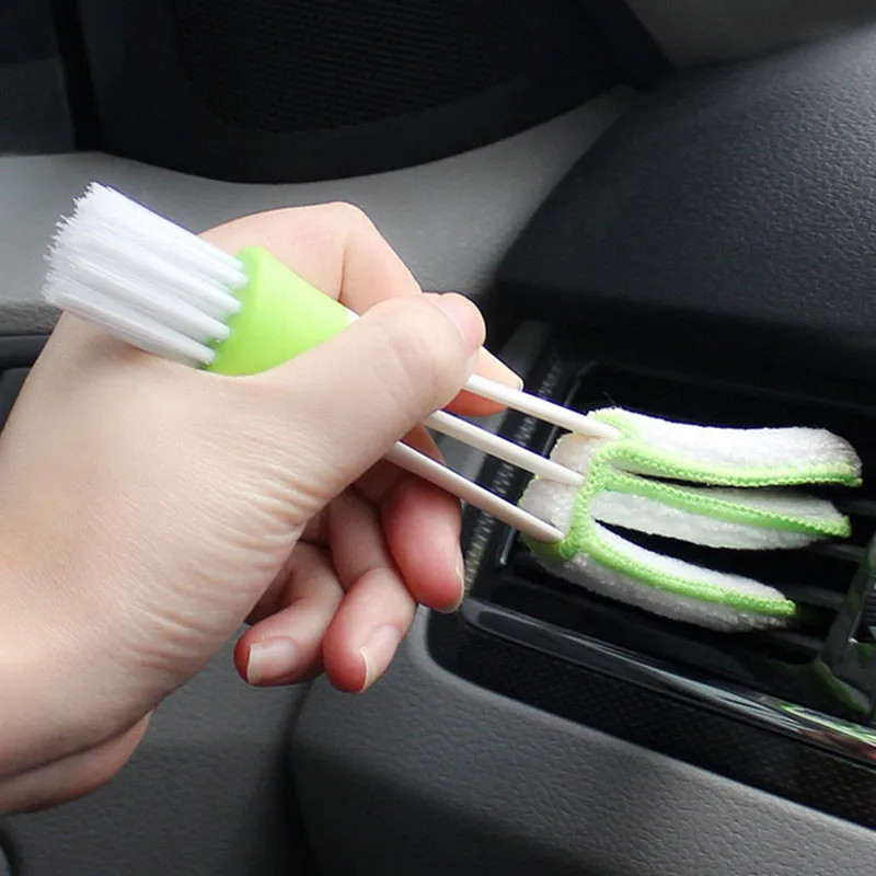 1 pc Dual-Head Car Air Vent Brush Dashboard Interior Cleaning Tool