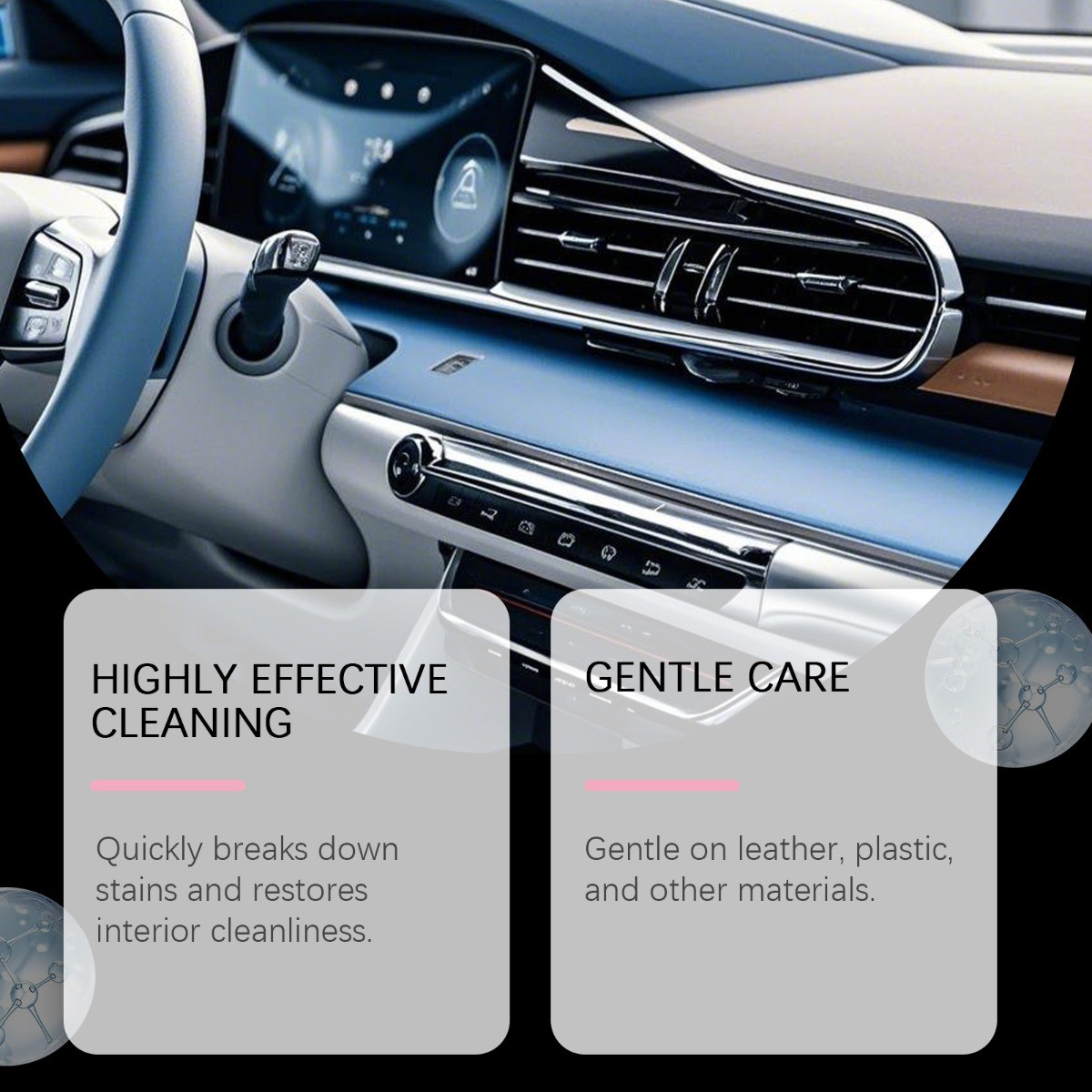 Car Interior Cleaner Spray for Leather Upholstery, Gentle Stain Remover