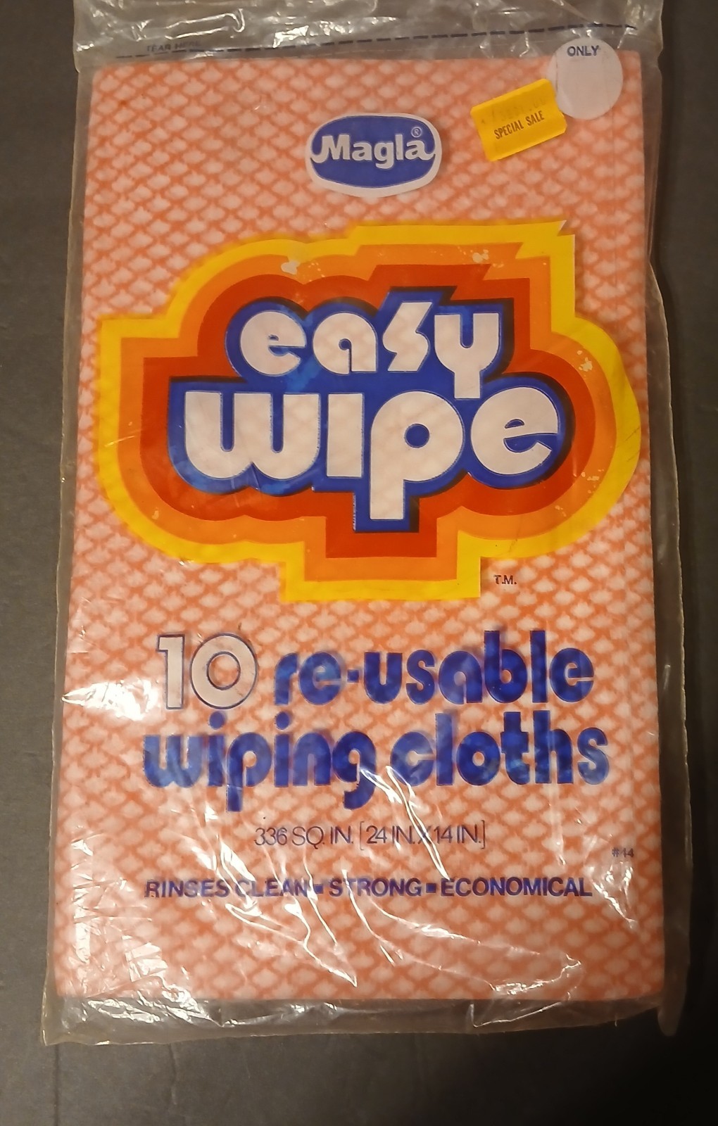 Vintage Easy Wipes Re Usable Wiping Cloths Magla Movie Prop Sale 3/$1.00 Sticker