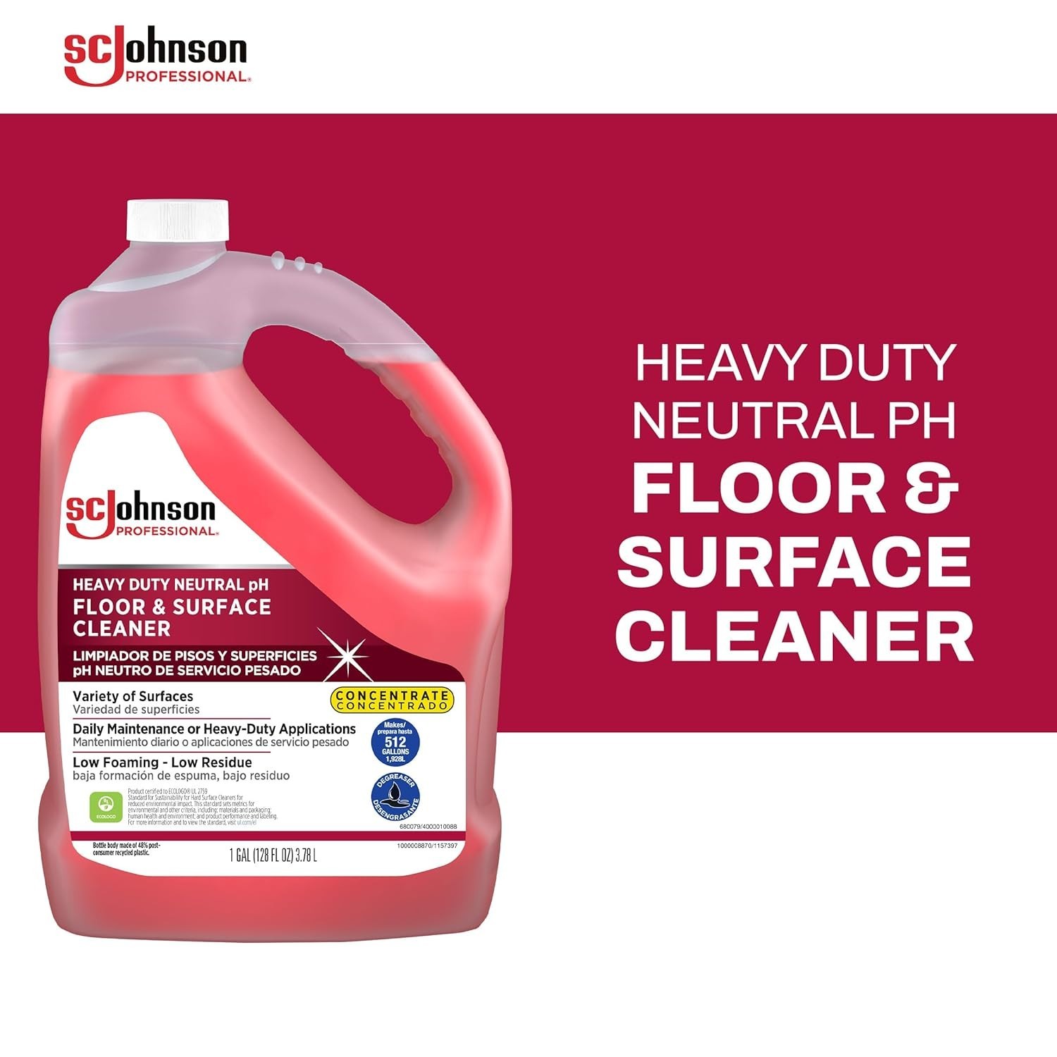 Heavy Duty Neutral pH Floor Cleaner Concentrate – 1 Gallon for Professionals