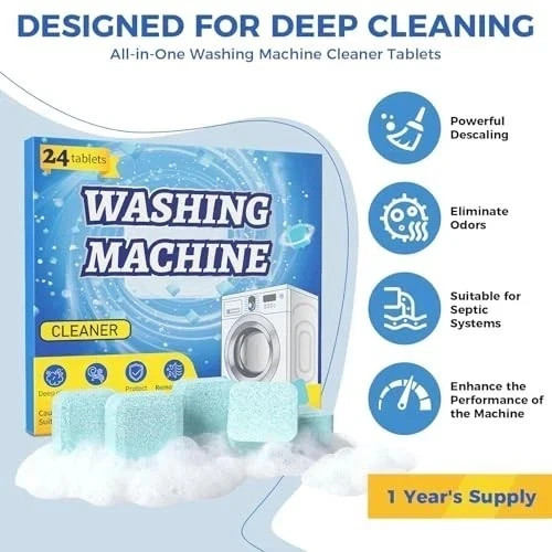Uproot Clean Washing Machine Cleaner Tablets – 24 Pack for a 12 Month Supply. Fo