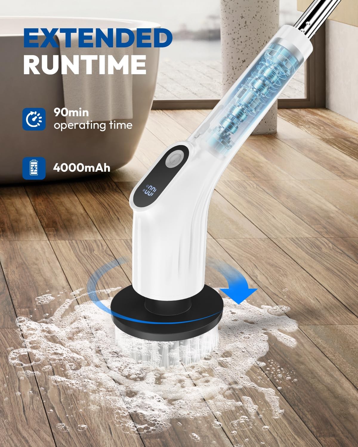 Electric Spin Scrubber for Cleaning – Upgraded Cordless Cleaning Brush Scrubb…