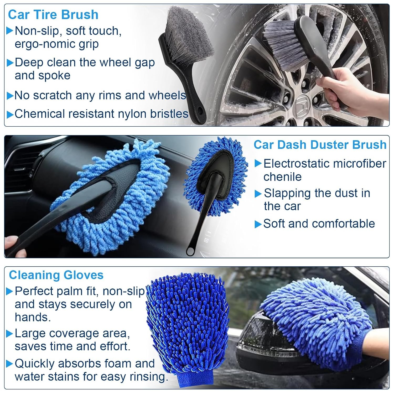 26PCS Car Detailing Kit, Auto Detailing Brush Set, Car Cleaning Kit, Car