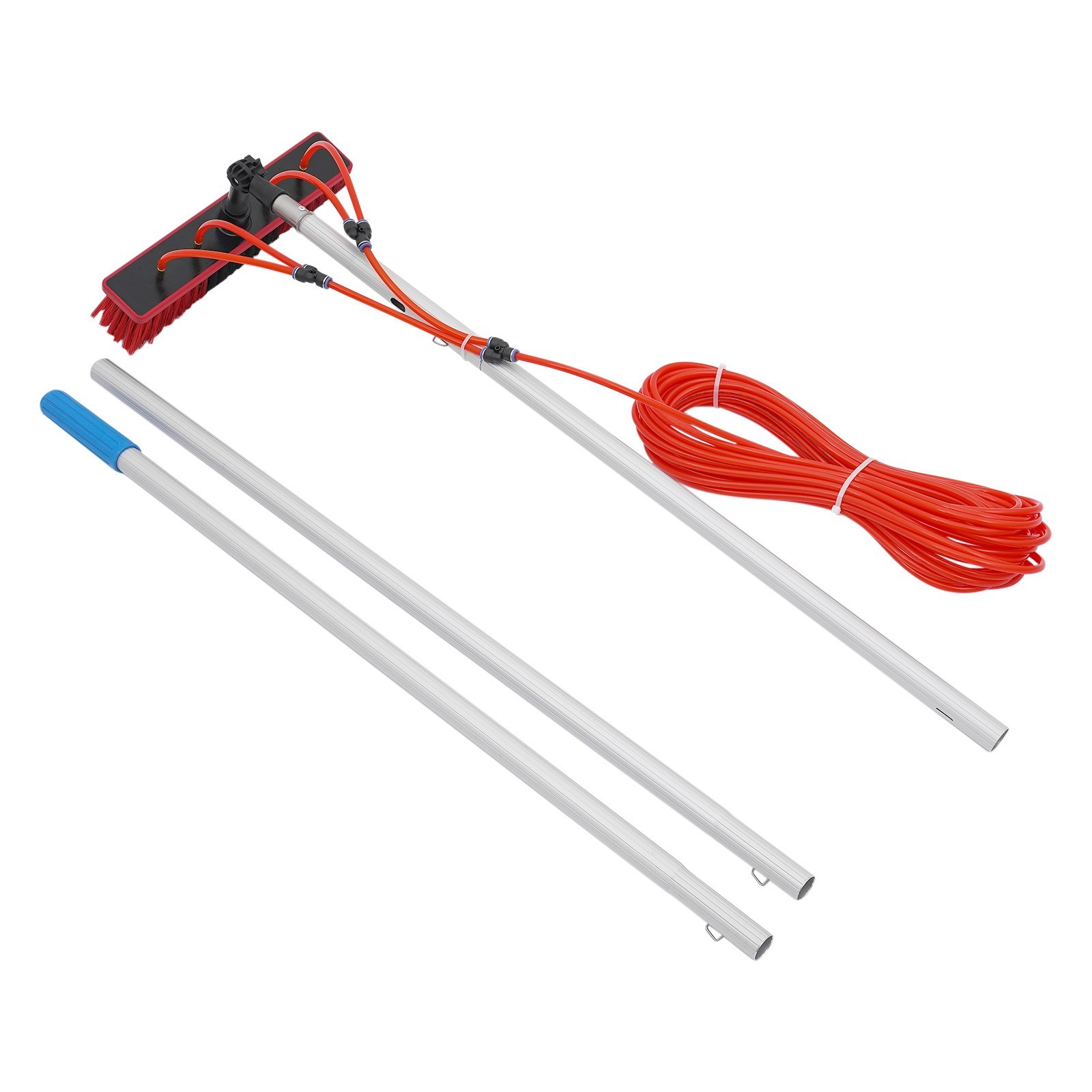 Long Reach Solar Panel Cleaning Brush Kit Outdoor Window Clean Water-Fed Rod Set