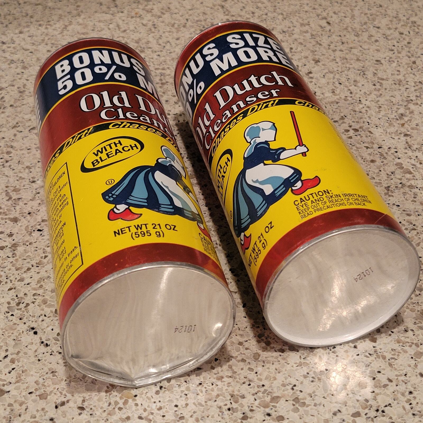 VTG 90s OLD DUTCH Powdered Cleanser w/ Bleach 21oz BONUS x2 Unopened Can USA NOS