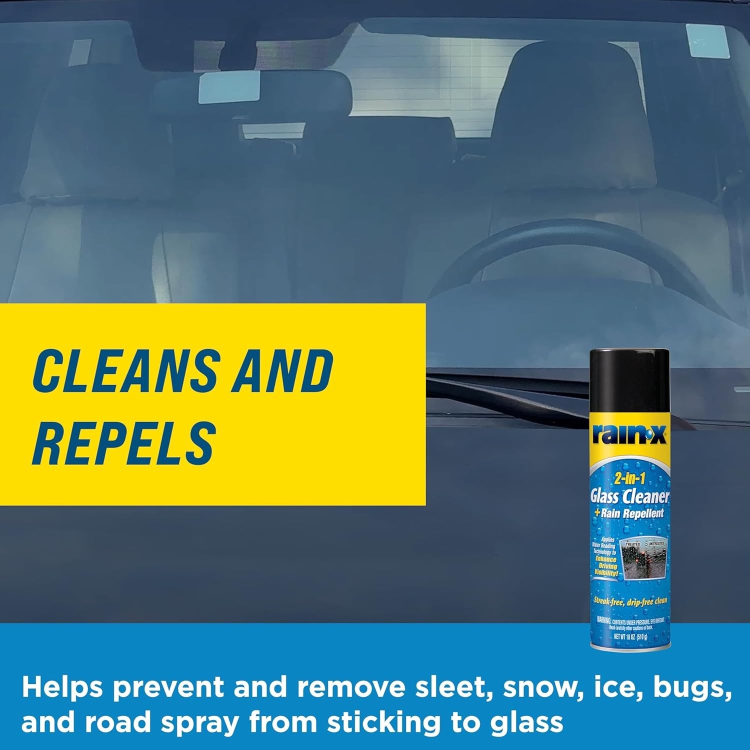 Automotive Glass Cleaner Plus Rain Repellent 18oz Streak Free Formula