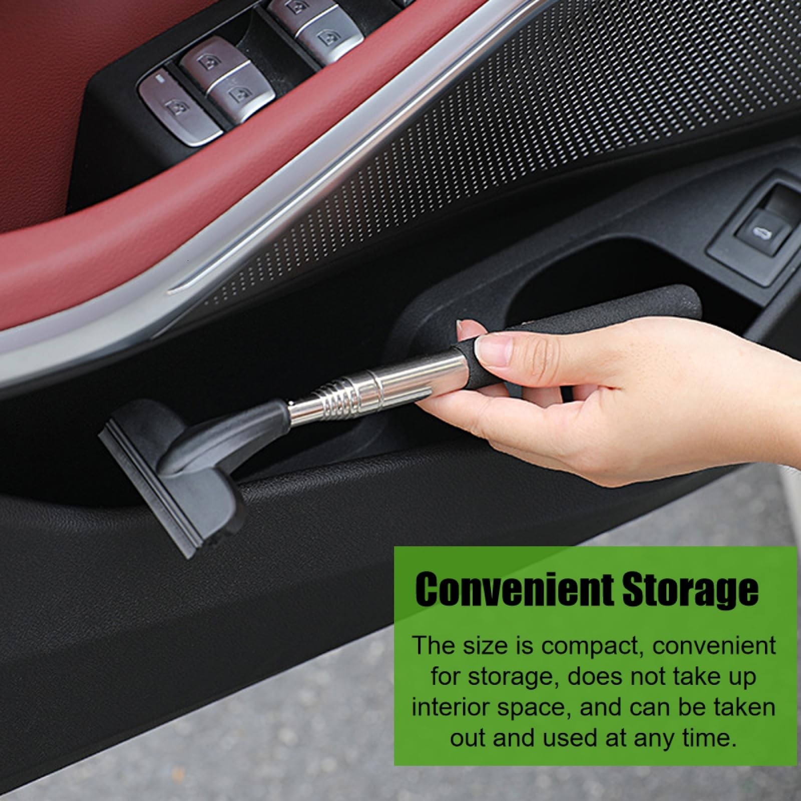 Side Mirror Squeegee Retractable Rearview Mirrors Wiper 38.6 inch Handle