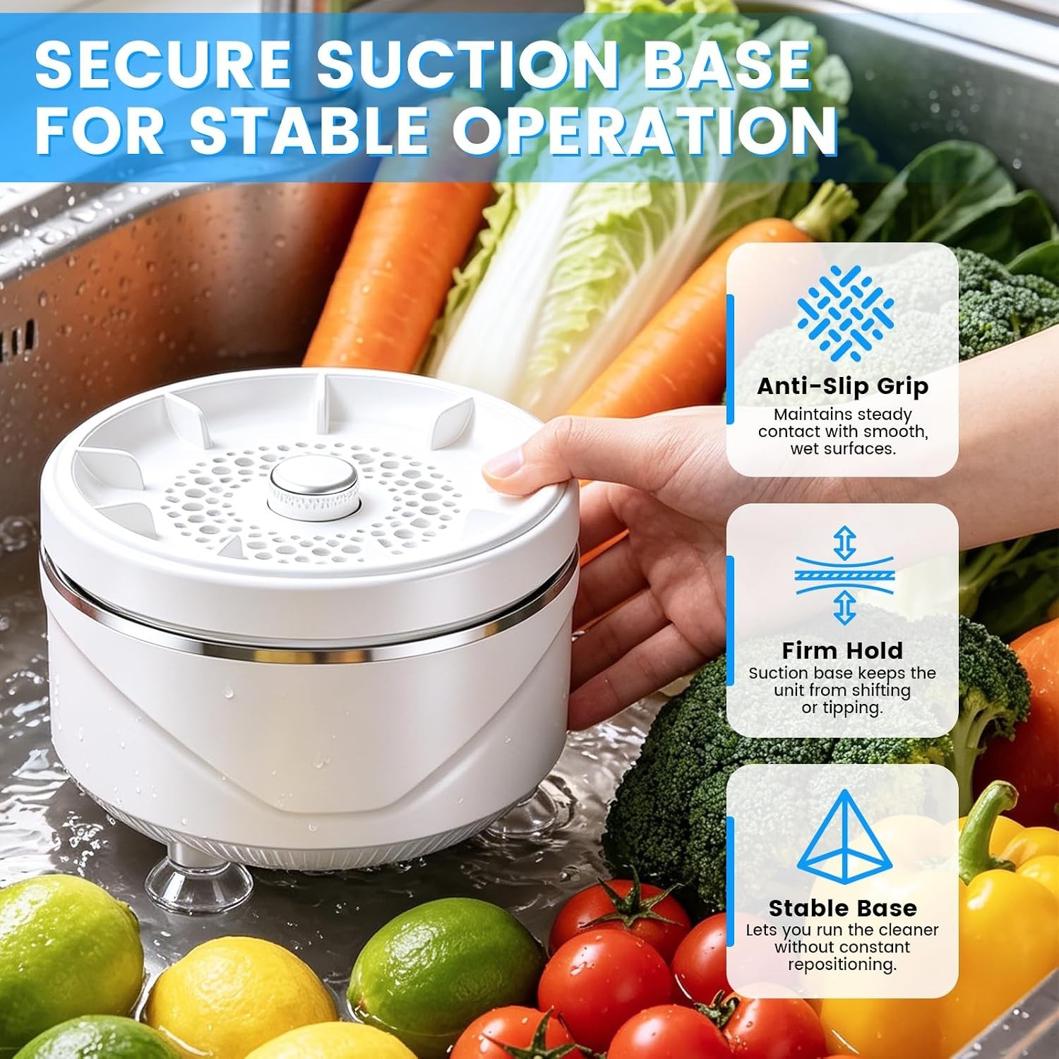 Cordless Fruit and Vegetable Washing Machine, Vegetable Cleaner Device, Porta…