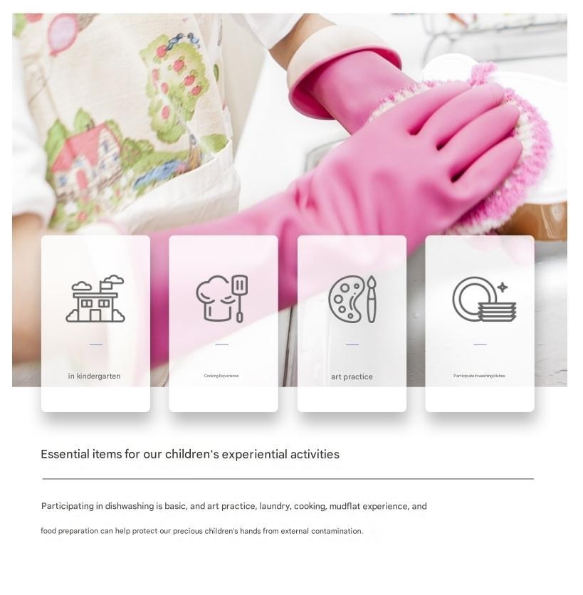 HOMEEDITION Kids Rubber Gloves 5 Pairs Dishwashing Cleaning Play NEW