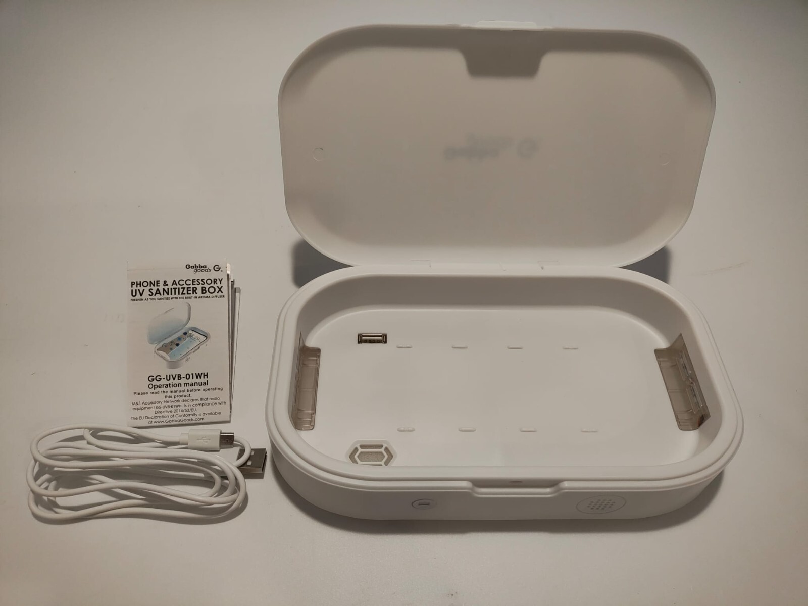 Gabba Goods Phone & Accessory UV Sanitizer Box GG-UVB-01WH NEW IN BOX