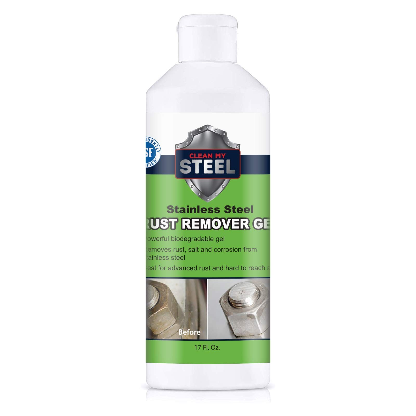 Industrial Heavy-Duty Rust Stain Remover Gel for Metal & Stainless Steel – No Sc