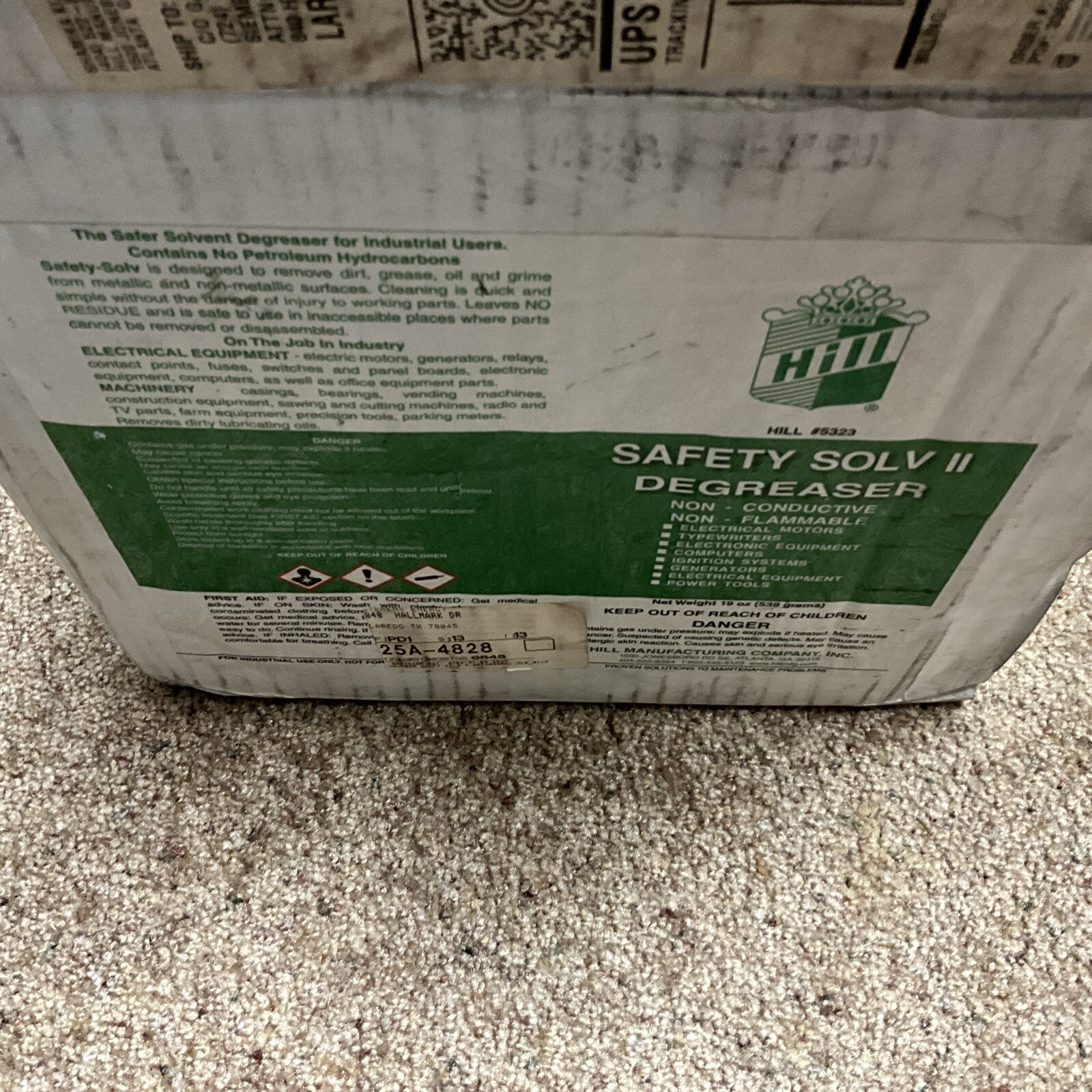 BOX OF 6 HILL #5323 SAFETY SOLV II DEGREASER (19 OZ CAN)
