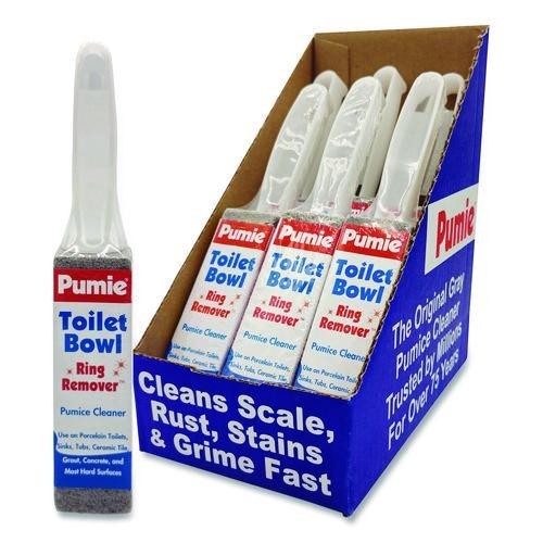 Pumie Toilet Bowl Ring Remover with Handle, 1.25 x 5, Gray, 6/Pack