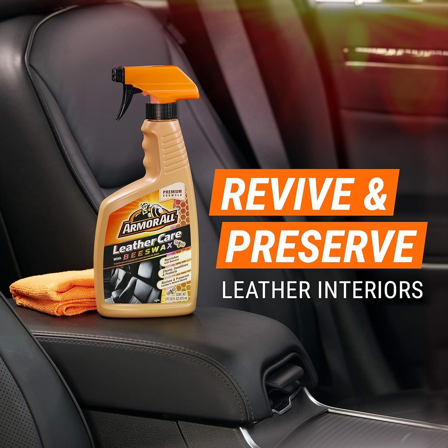6 BOTTLES ARMOR ALL LEATHER CARE WITH BEESWAX 16OZ SPRAY BTLS EACH NEW ARMORALL