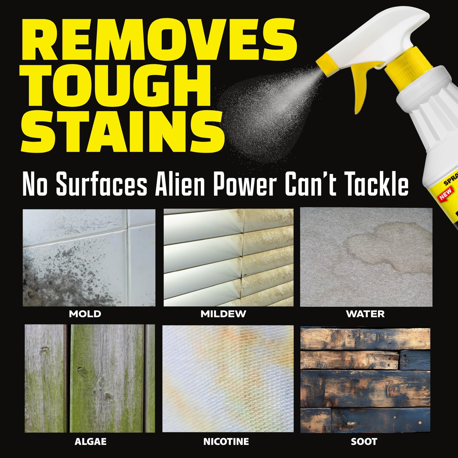 Alien Power 72 Fl Oz Instant Stain Remover Spray for Mold and Mildew and Grou…