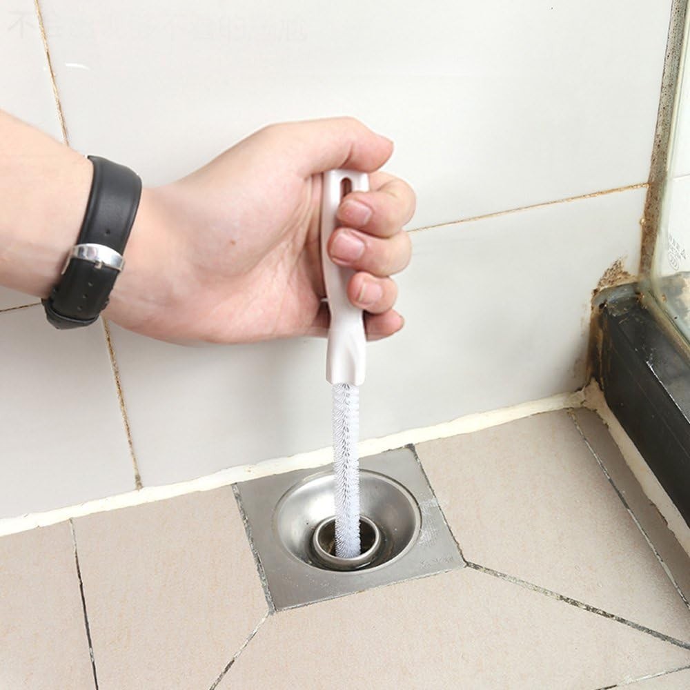 Durable Sink Drain Cleaning Brush – 17.7″ Plastic Tool with Spiral Bristles