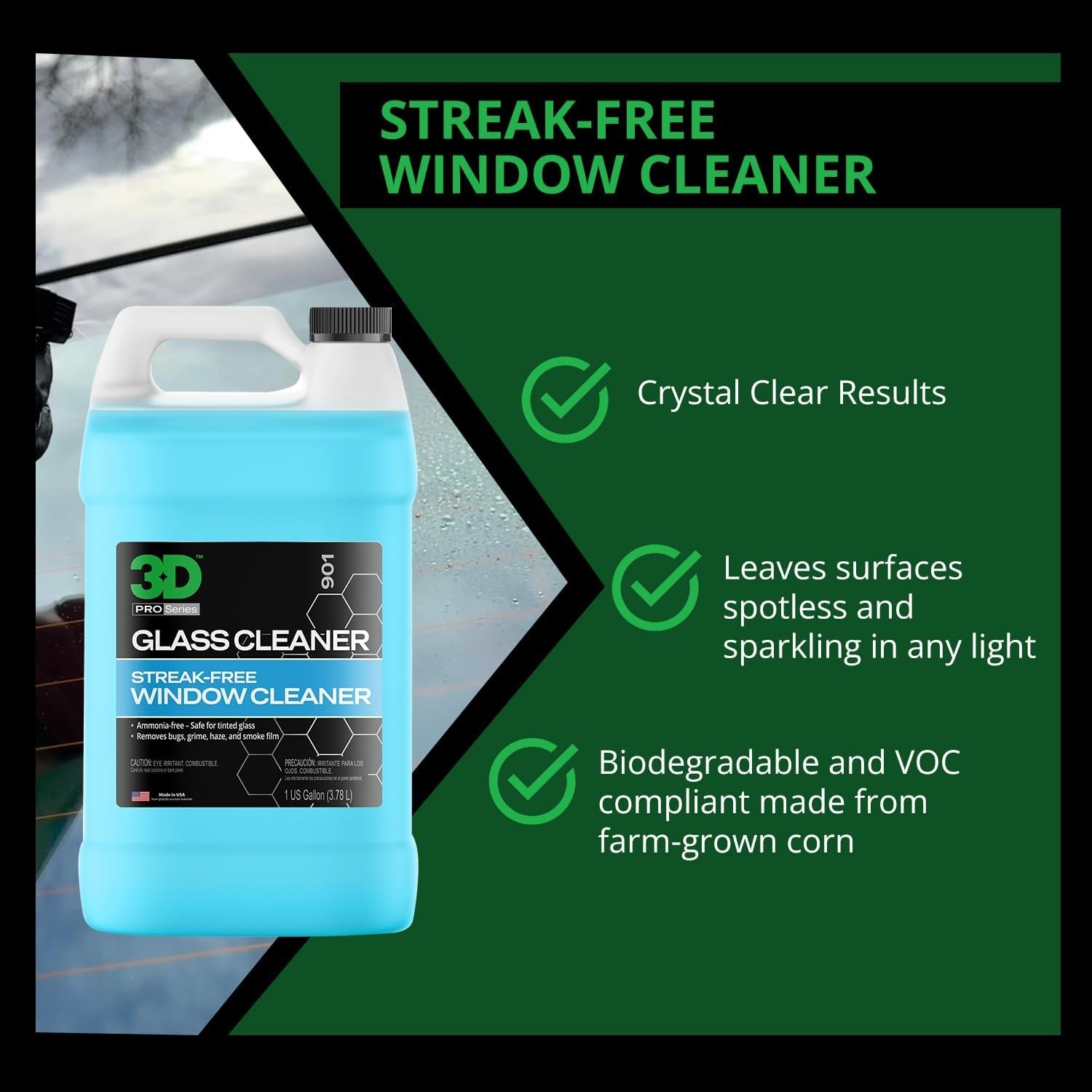 Eco-Friendly Glass Cleaner – Farm-Grown Corn Formula