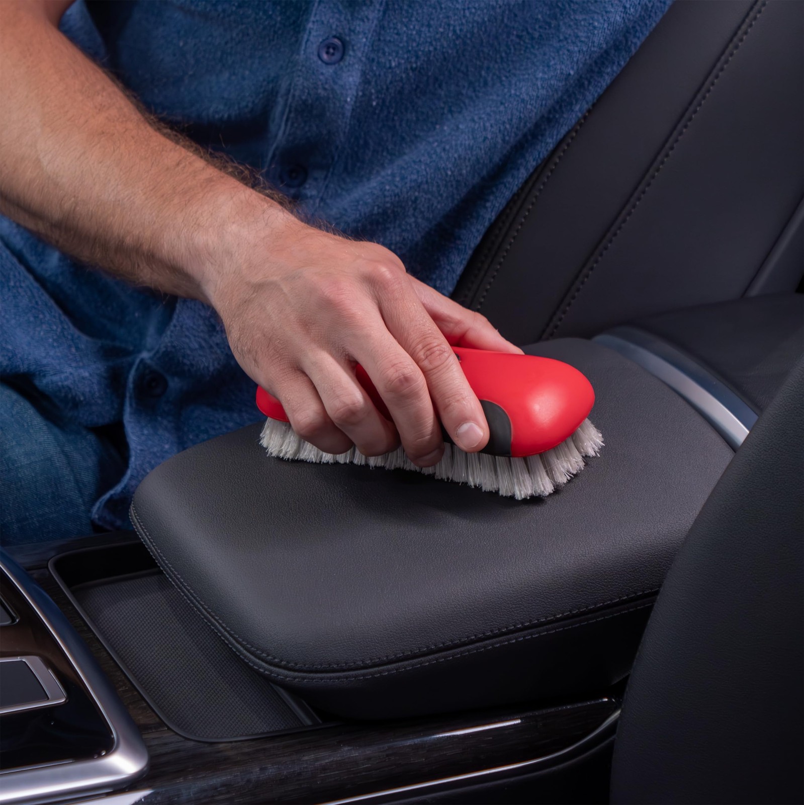 Soft Bristle Leather and Upholstery Car Cleaning Scrub Brush for Automotive, …