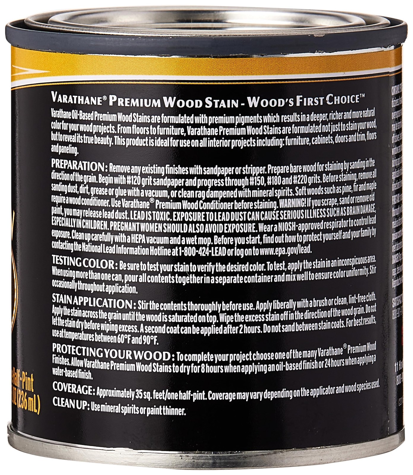 241414 Premium Wood Stain, Half Pint, Espresso