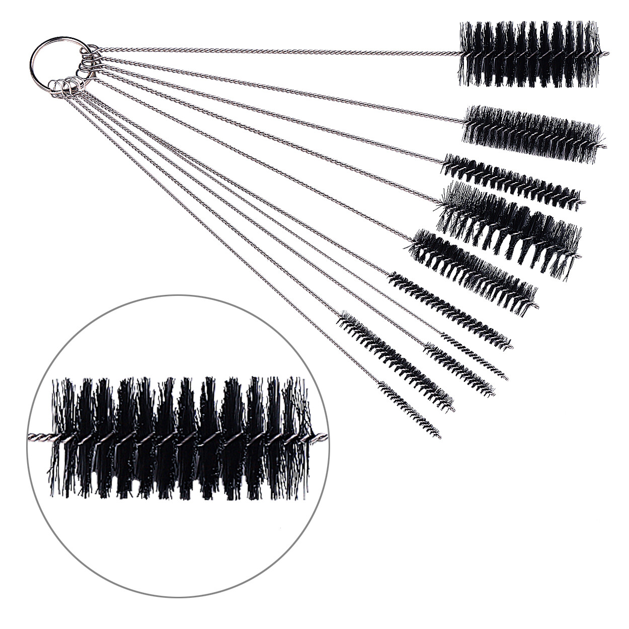 10Pcs Nylon Straw Brush Cleaner Bottle Tube Pipe Small Long Stainless Steel Tool