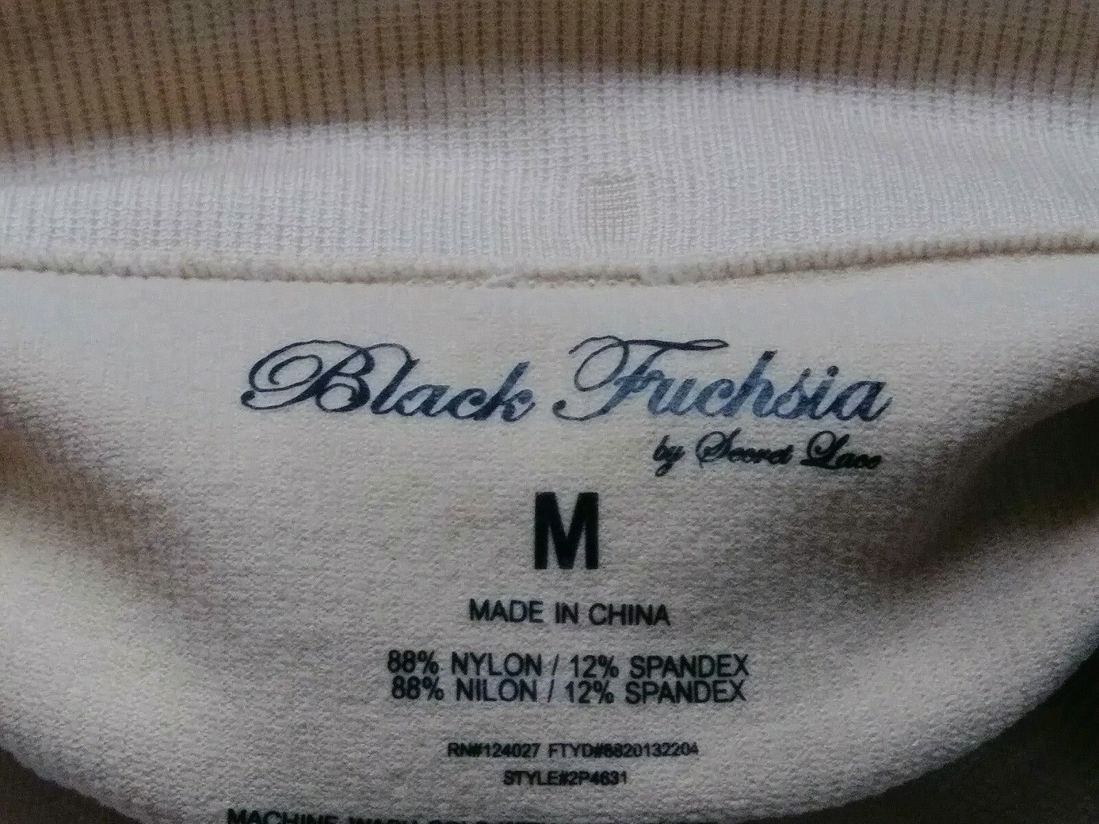 BLACK FUCHSIA HI-WAIST SEAMLESS BEIGE BRIEFER SZ M. NWOT.