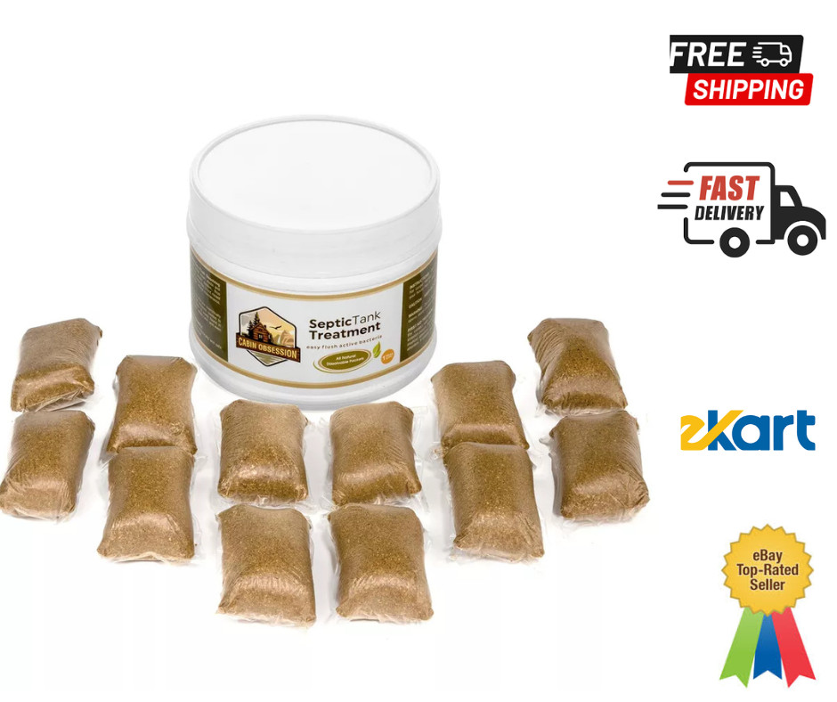 Septic Tank Treatment – 1 Year Supply of Dissolvable Easy Flush Live Bacteria…