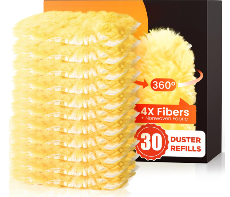 30 recambios de plumero 360° con microfibras, sin fragancia, plumeros multisuper