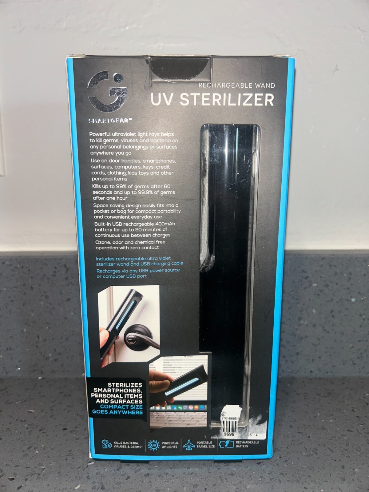 Smartgear Led Sterilization Wand New In Box Eliminates 99.9% Germs And Bacteria