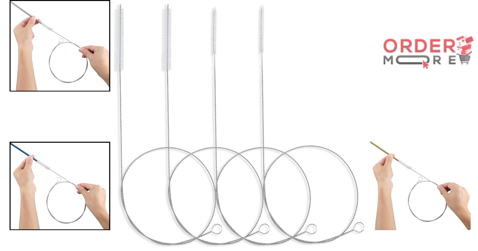 Durable Long Brush Cleaner Set for Kegerators and Siphon Hoses – 4PC