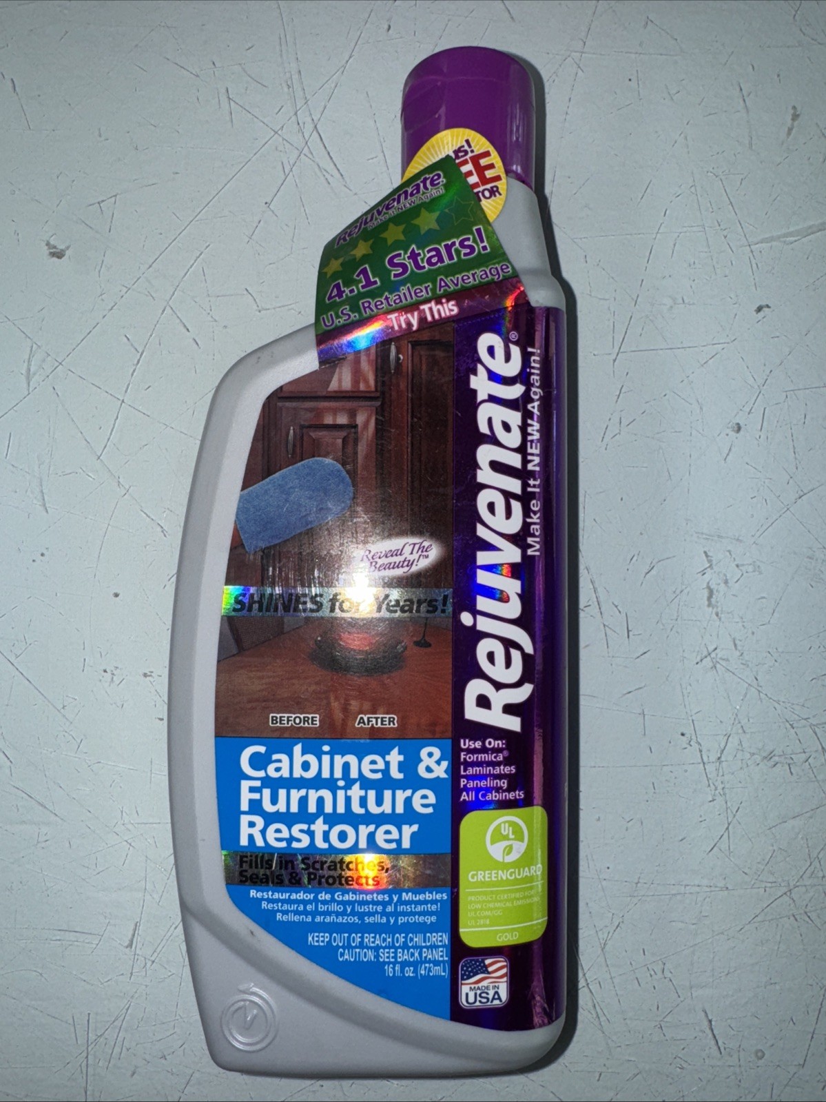 REJUVENATE RJ16CCLAM Cabinet and Furniture Restorer,16 oz 788N88