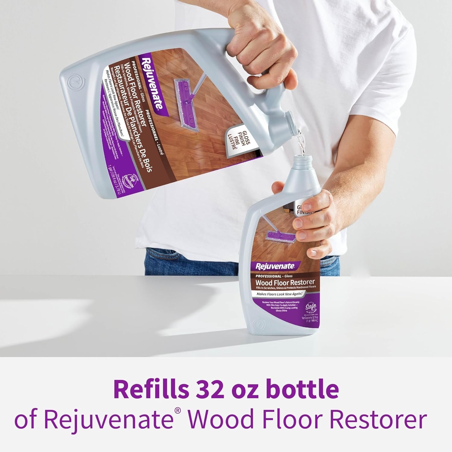 1 Gallon Rejuvenate Professional Wood Floor Restorer Fills Scratches. 128 Fl Oz