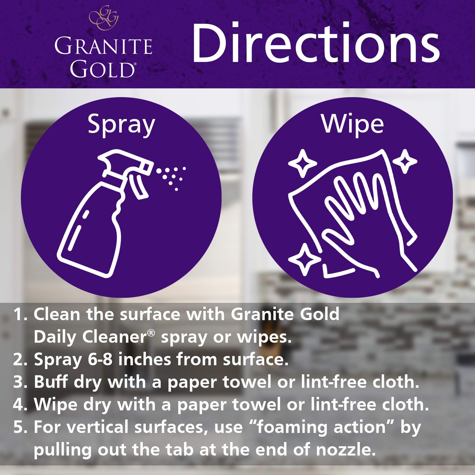 Polish Spray, Streak-Free Shine for Granite, Quartz, Marble, Travertine, Natu…