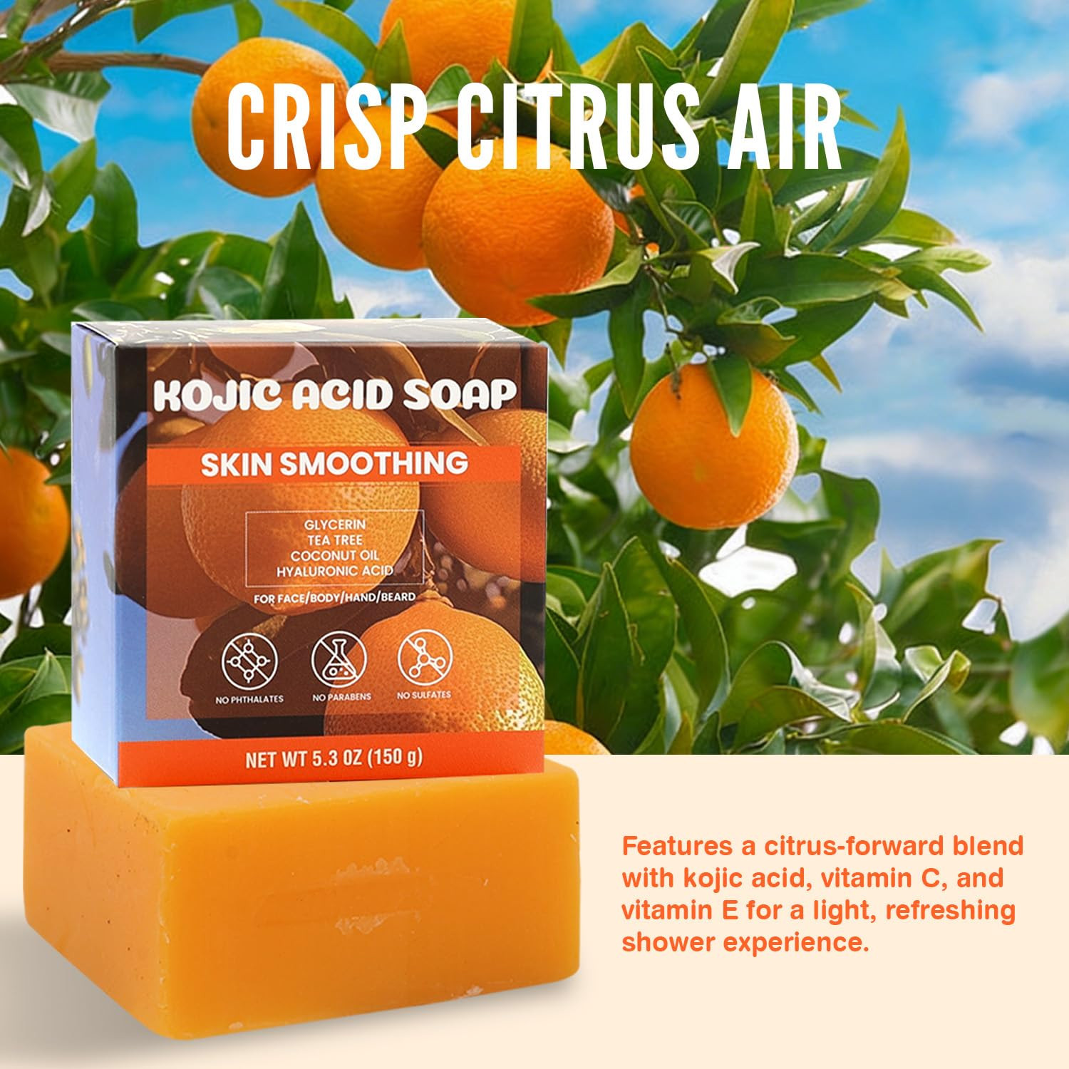 Men’S Soap Bar for Men – Natural Mens Soap – Crisp Citrus Air – Clean, Light Sce
