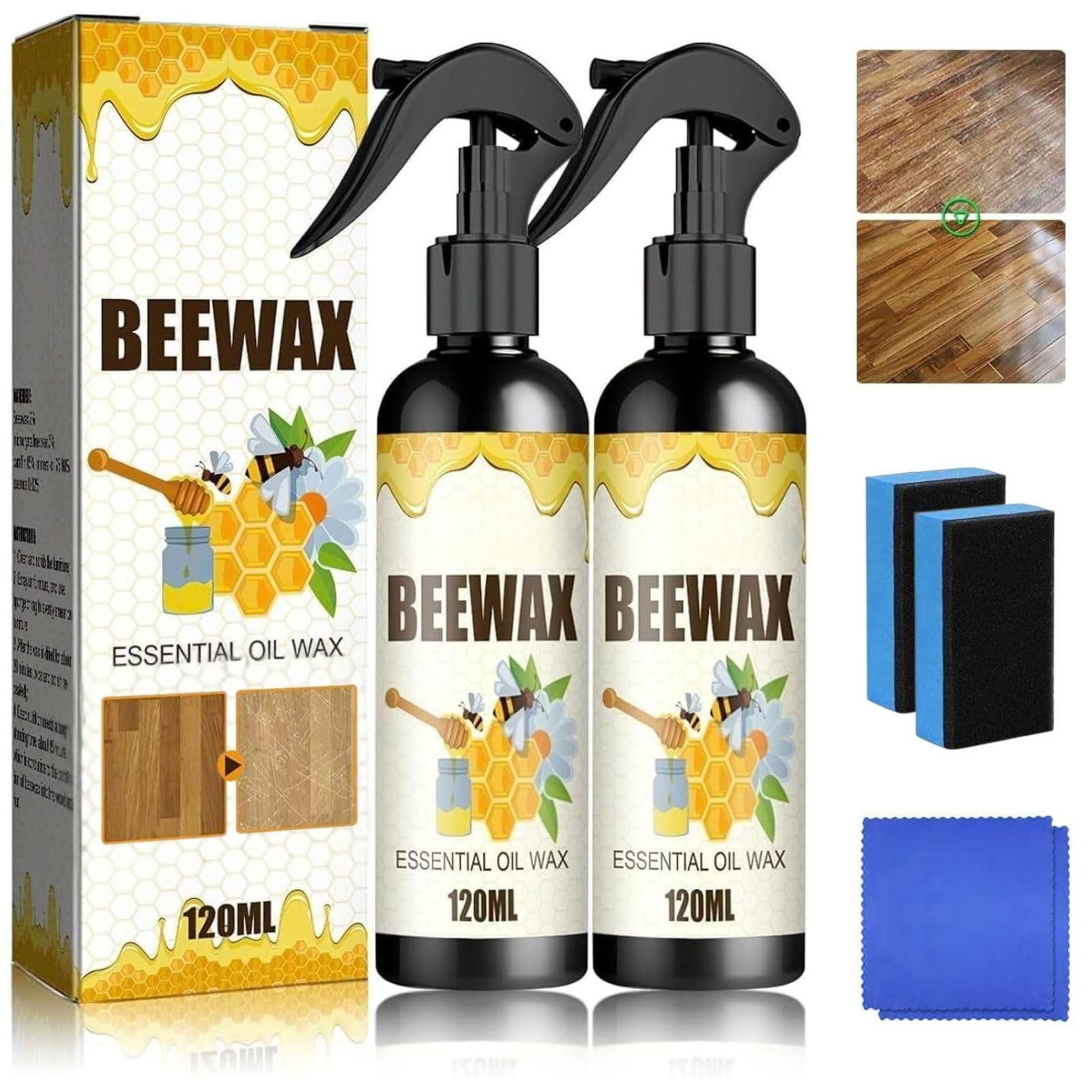 Beeswax Essential Oil Spray – 2PCS Furniture Polish & Wood Care Restorer
