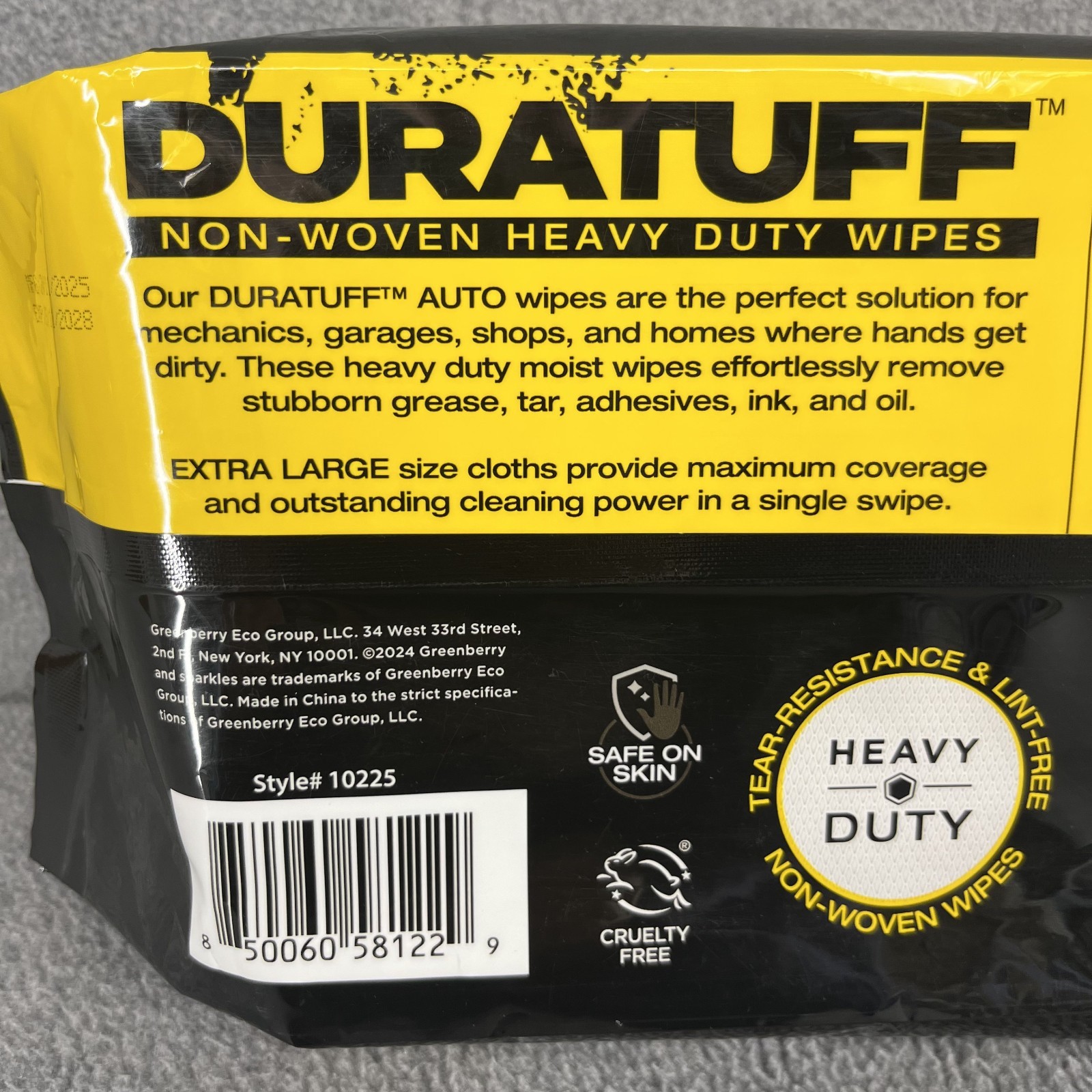 DURATUFF Heavy Duty Auto Wipes XL 100 Count Non-Woven Cleaning Wipes