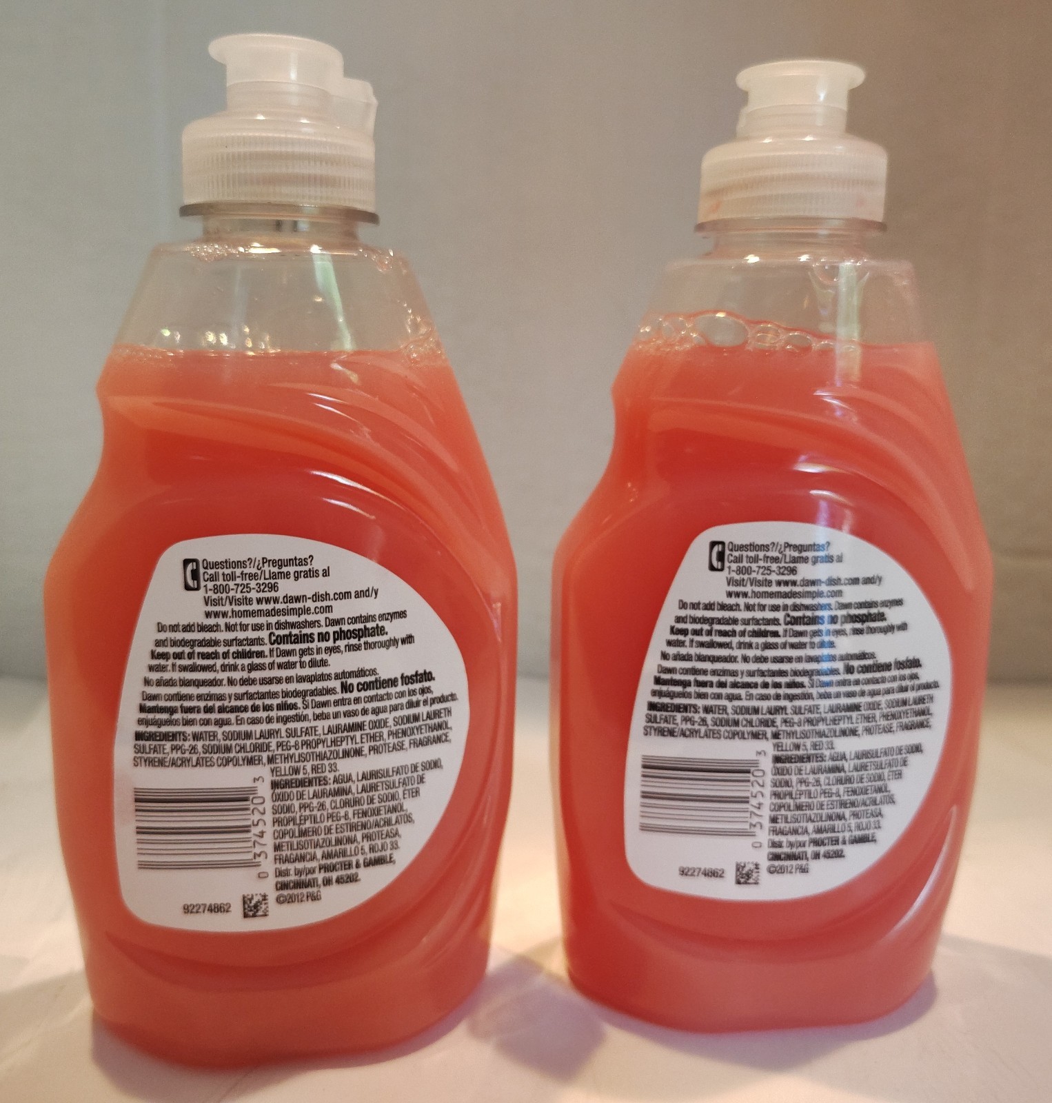 2 Dawn Dishwashing Liquid Olay Beauty Hand Renewal Pomegranate Splash [9 fl oz]