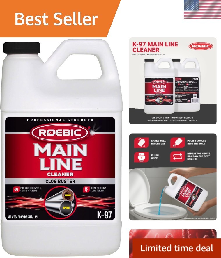 64 oz Bacteria Enzyme Drain Cleaner – Effective Septic System Maintenance