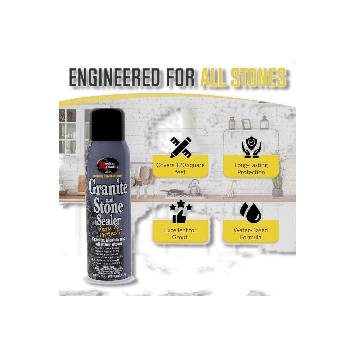 Rock Doctor Clean Scent Granite & Stone Sealer 18 oz Spray 35106 6 PK