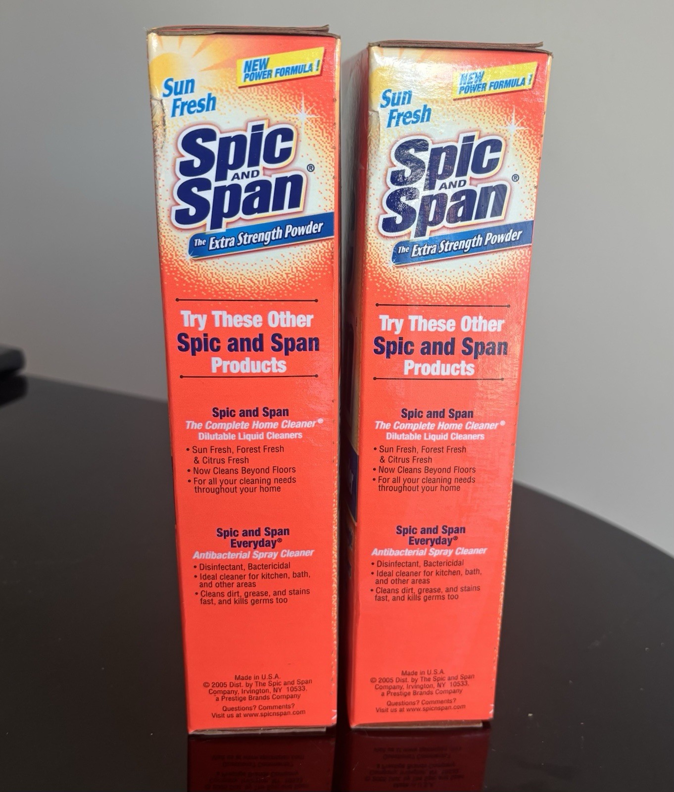 NOS 2 Boxes Sun Fresh Spic and Span Extra Strength Powder 27 oz Each NEW!