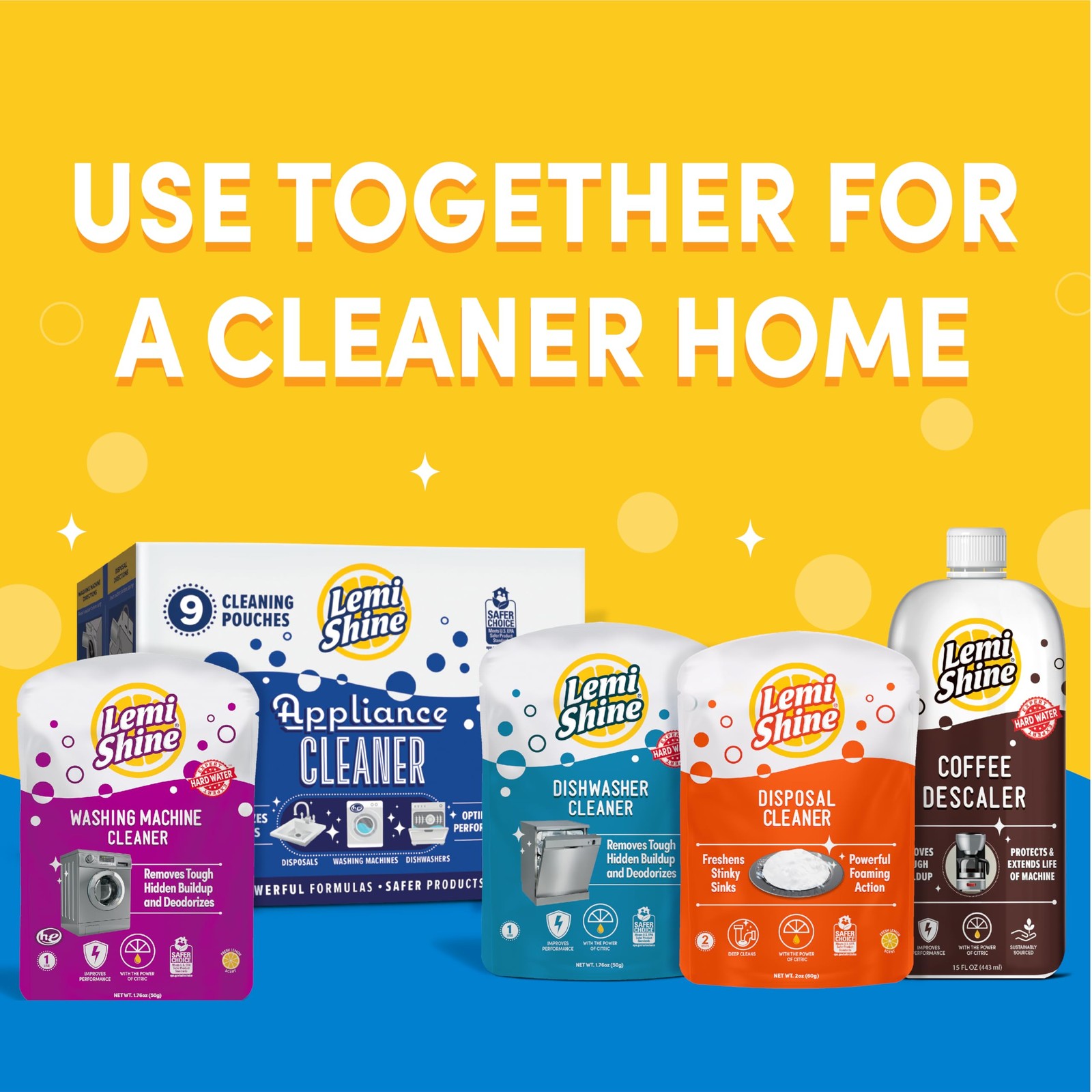 Lemi Shine Appliance Cleaner & Deodorizer – 1.78 Ounce (Pack of 9), white