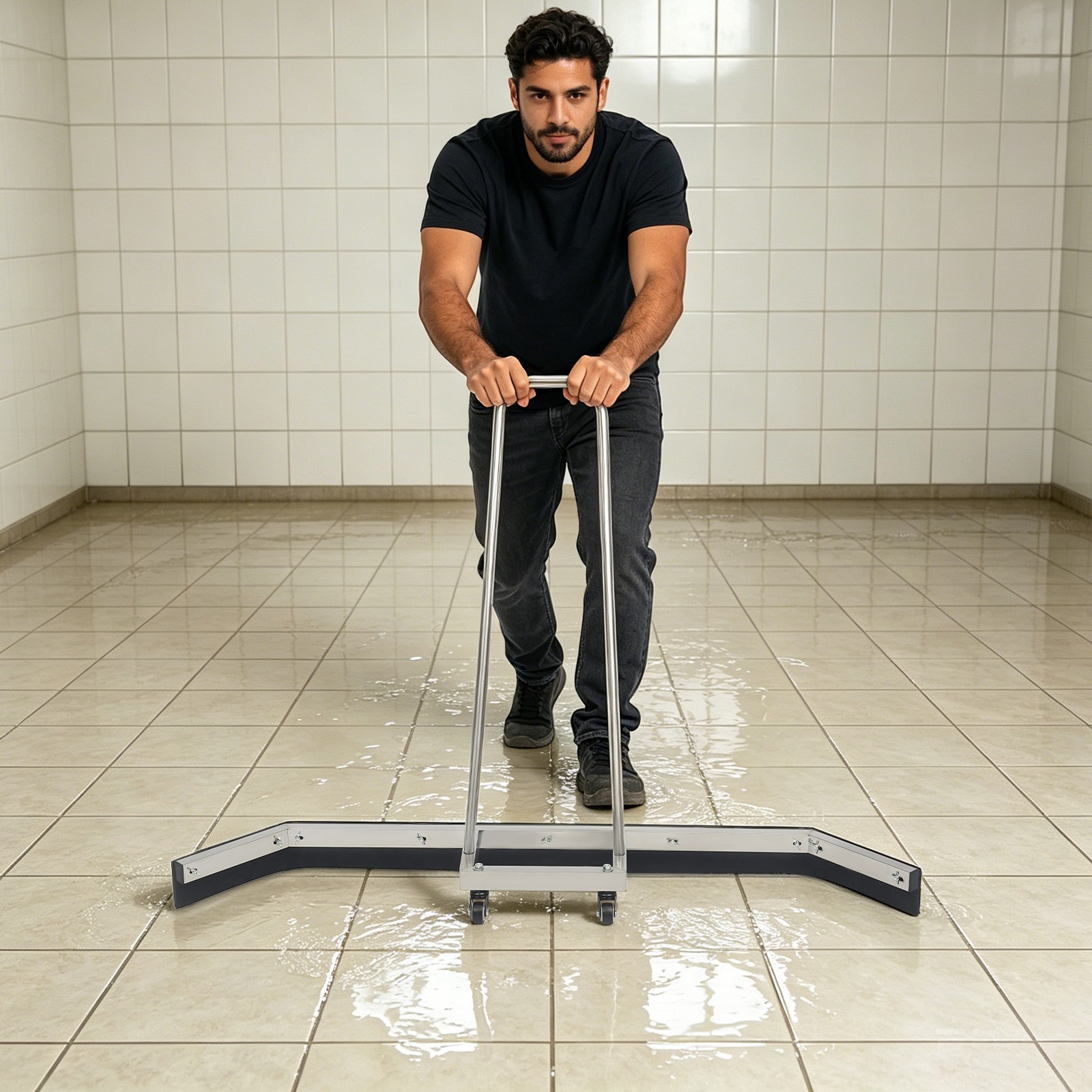 Stainless Steel Floor Water Scraper, Garage Floor and Sports Field Water Scraper