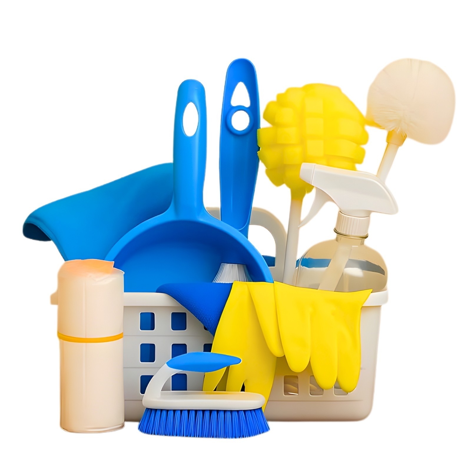 10-Piece Cleaning Starter Kit with Basket – Home Household Cleaning Tools Set