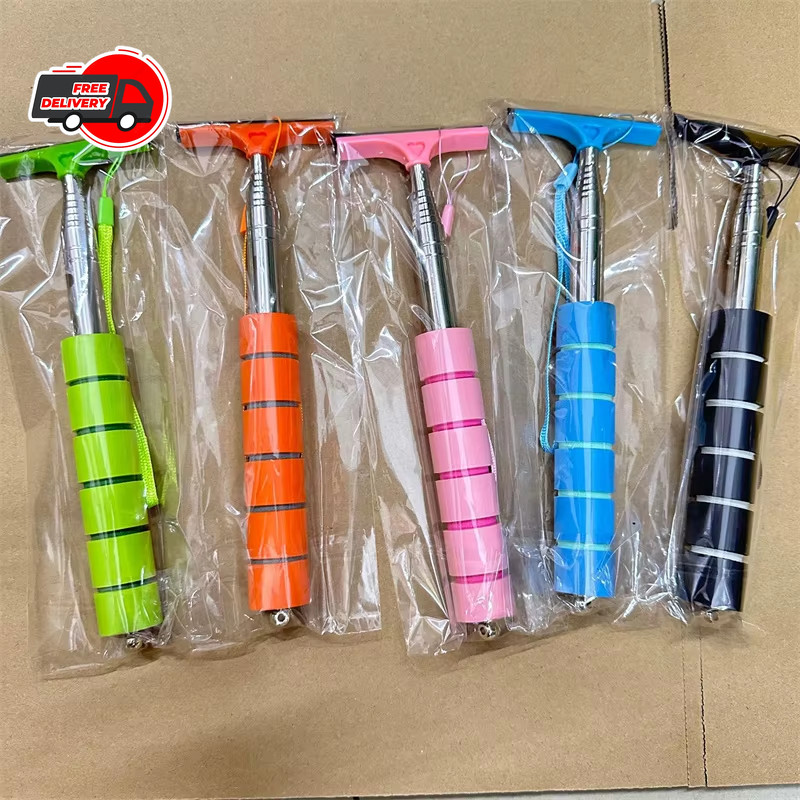 Car Rearview Mirror Wiper Telescopic Cleaning Brush Stainless Steel Retractable