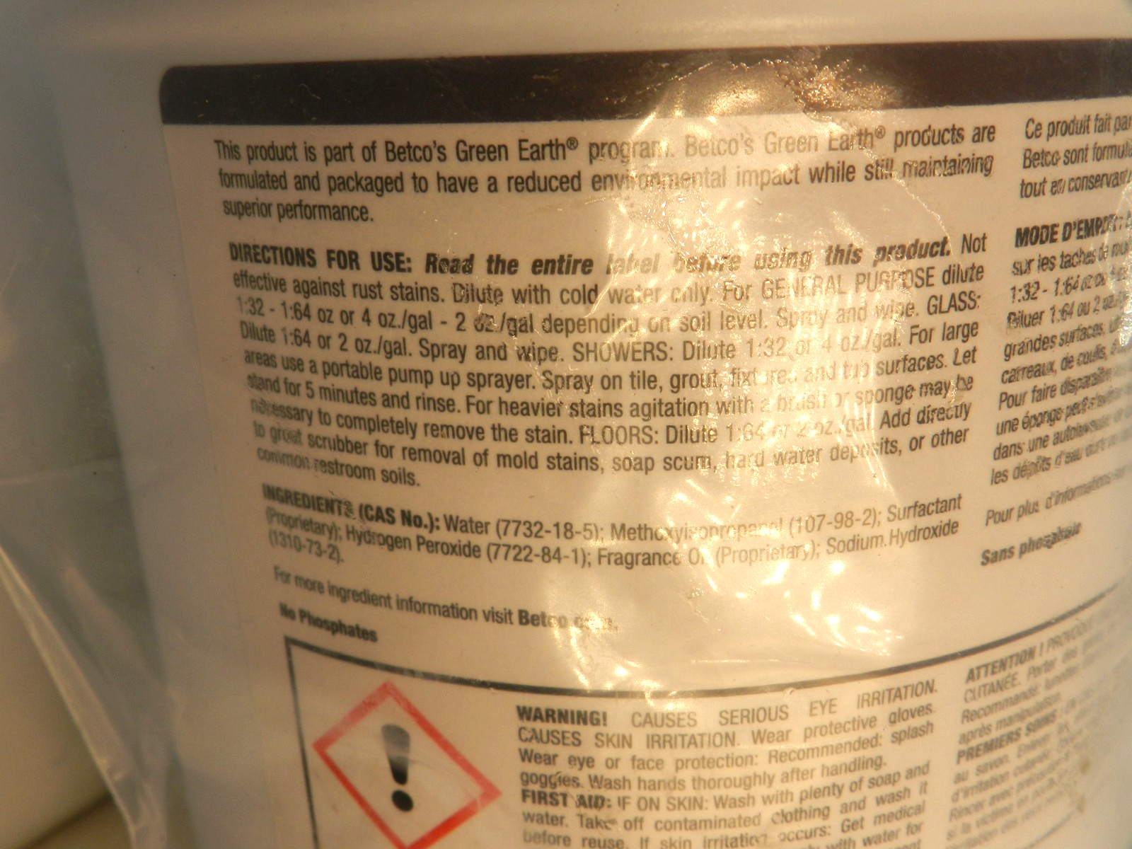 Betco Green Earth Peroxide Cleaner Fresh Mint Scent 128 Oz. 2/Carton 336